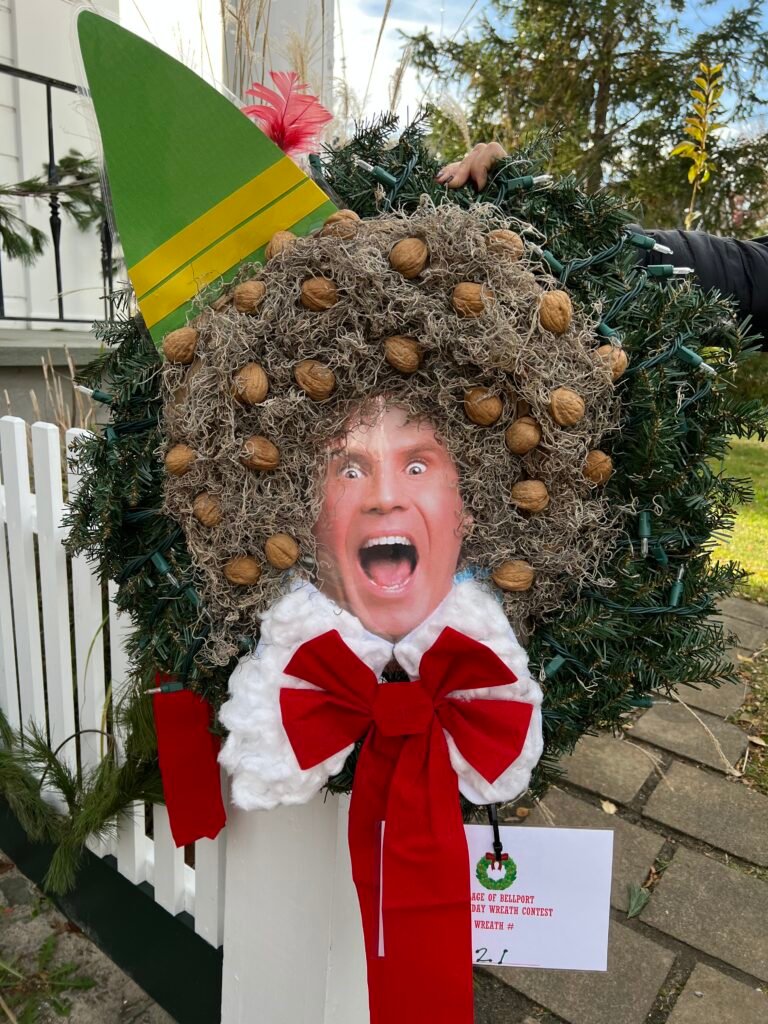 This wreath won the Magical Masterpiece Award for the most whimsical and humorous wreath.
